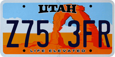UT license plate Z753FR