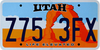 UT license plate Z753FX