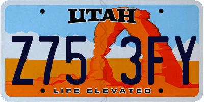 UT license plate Z753FY
