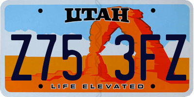 UT license plate Z753FZ