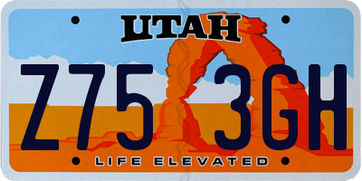 UT license plate Z753GH