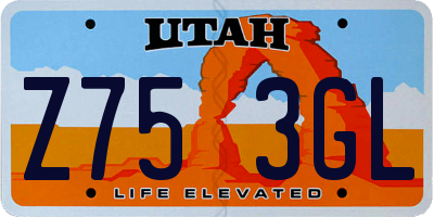 UT license plate Z753GL