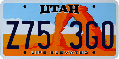 UT license plate Z753GO