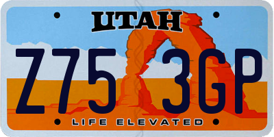 UT license plate Z753GP