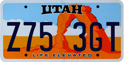 UT license plate Z753GT