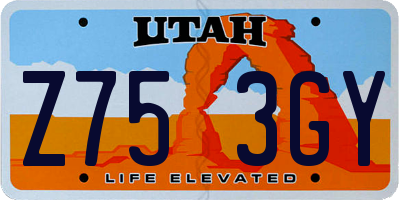UT license plate Z753GY