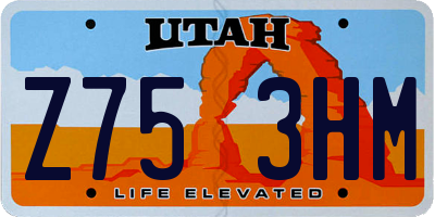 UT license plate Z753HM