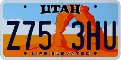 UT license plate Z753HU