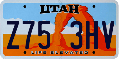 UT license plate Z753HV