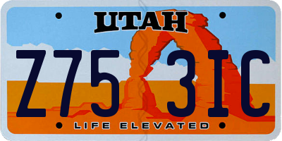 UT license plate Z753IC