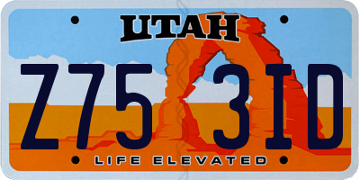 UT license plate Z753ID