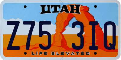 UT license plate Z753IQ