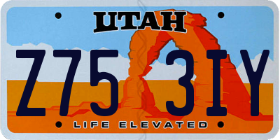 UT license plate Z753IY