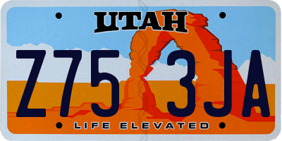 UT license plate Z753JA