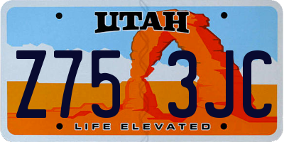 UT license plate Z753JC