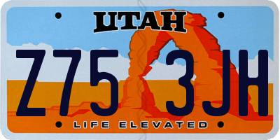 UT license plate Z753JH