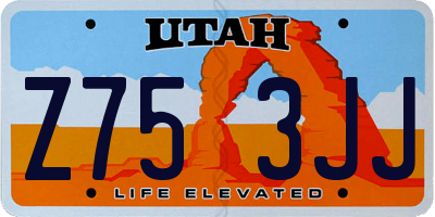 UT license plate Z753JJ