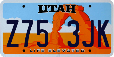 UT license plate Z753JK