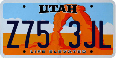 UT license plate Z753JL