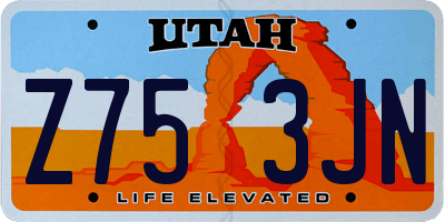 UT license plate Z753JN