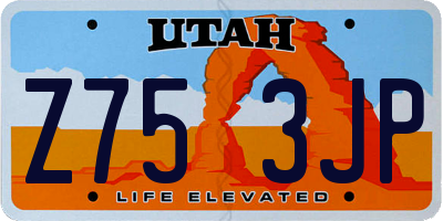 UT license plate Z753JP