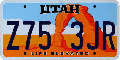 UT license plate Z753JR