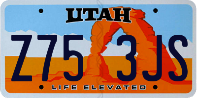 UT license plate Z753JS