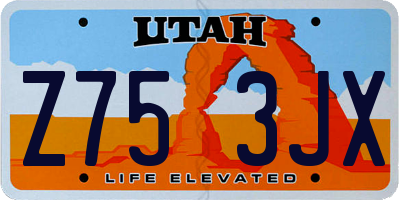 UT license plate Z753JX