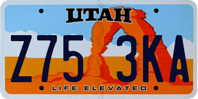 UT license plate Z753KA