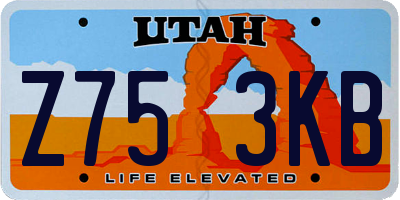 UT license plate Z753KB