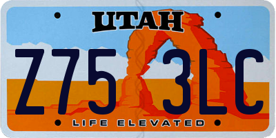 UT license plate Z753LC