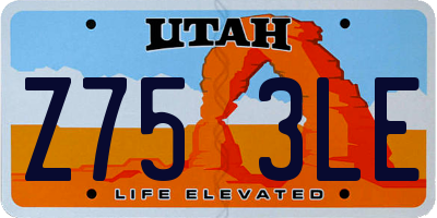 UT license plate Z753LE