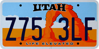 UT license plate Z753LF