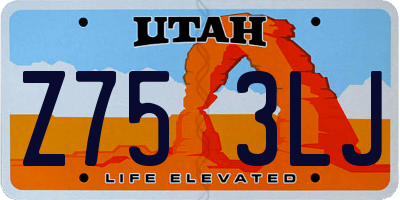 UT license plate Z753LJ