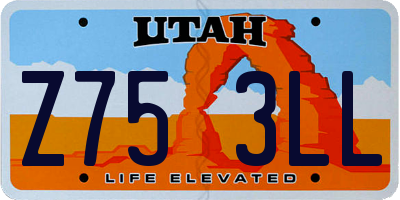 UT license plate Z753LL