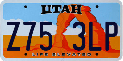UT license plate Z753LP