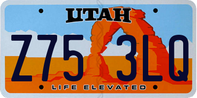UT license plate Z753LQ