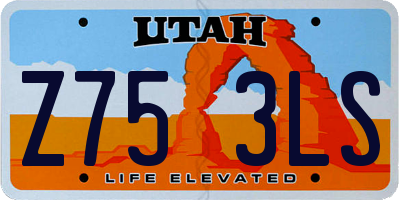 UT license plate Z753LS