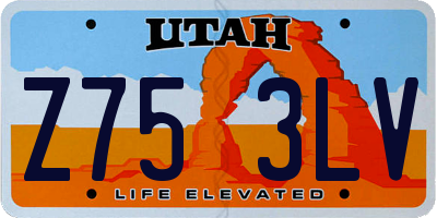 UT license plate Z753LV