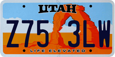 UT license plate Z753LW