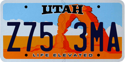 UT license plate Z753MA