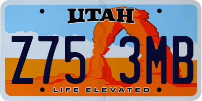 UT license plate Z753MB