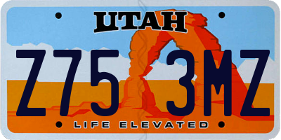UT license plate Z753MZ