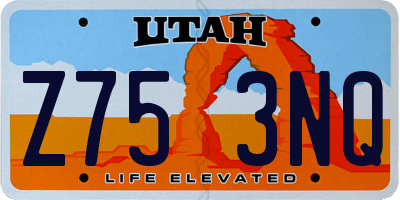 UT license plate Z753NQ