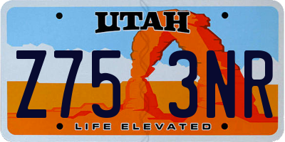 UT license plate Z753NR