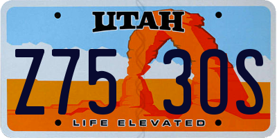 UT license plate Z753OS