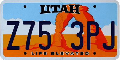 UT license plate Z753PJ