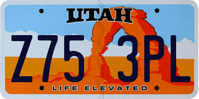 UT license plate Z753PL