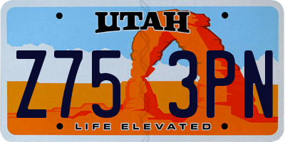 UT license plate Z753PN