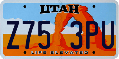 UT license plate Z753PU